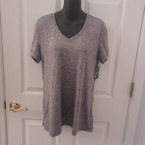 NWT - Athletic Works Gray Activewear SS Top Women's Size L (12-14)
